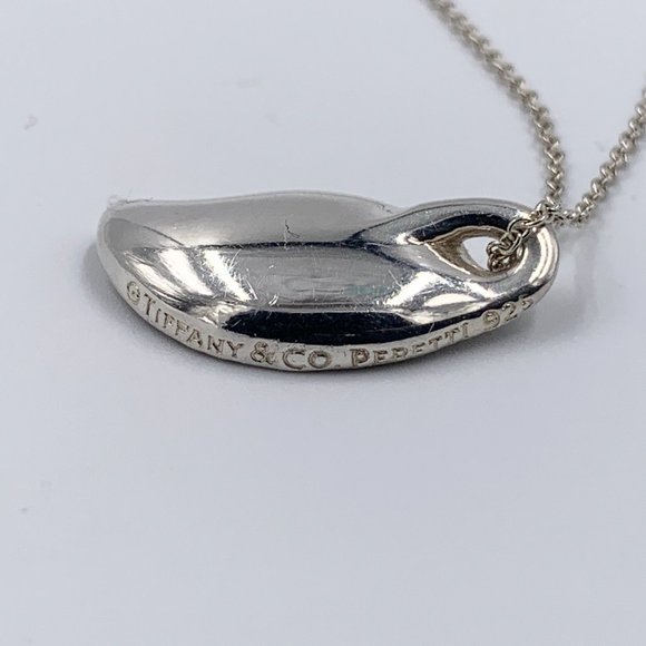 Authentic Tiffany & Co Elsa Peretti Pendant Leaf Silver Necklace - Picture 6 of 12